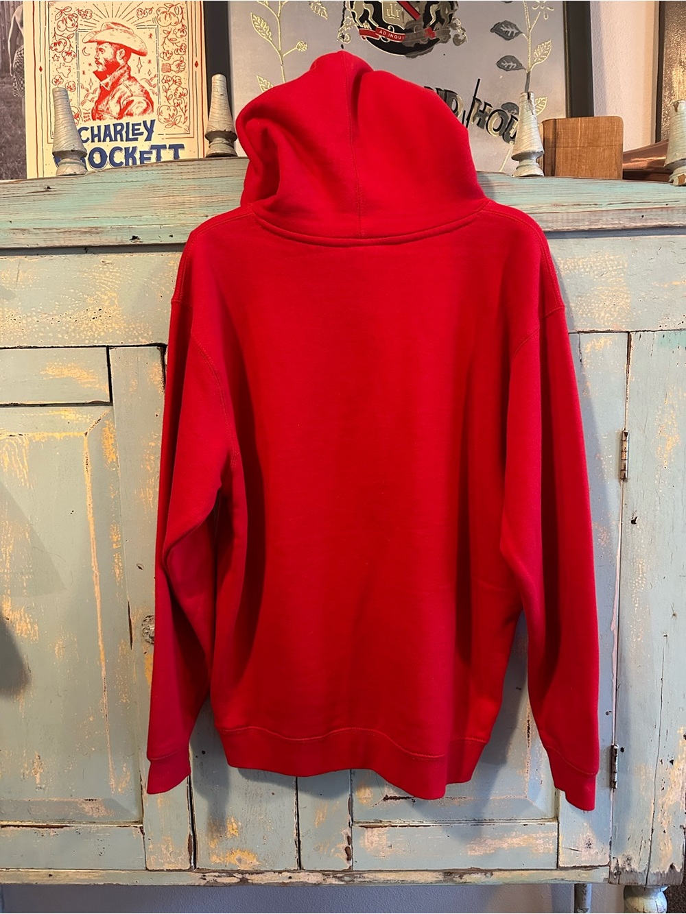 Saint George Hotel Red Hooded Sweatshirt - Marfa, Texas Graphic - Picture 2 of 5